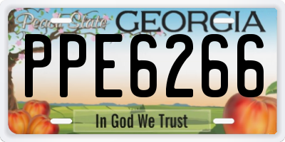 GA license plate PPE6266