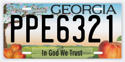 GA license plate PPE6321