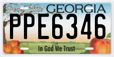 GA license plate PPE6346