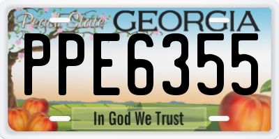 GA license plate PPE6355