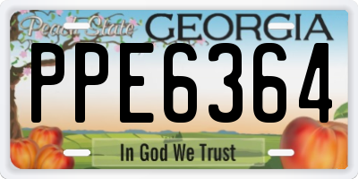 GA license plate PPE6364