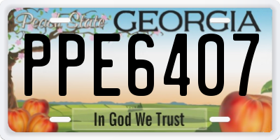 GA license plate PPE6407