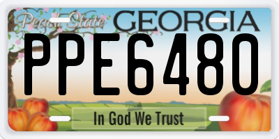 GA license plate PPE6480