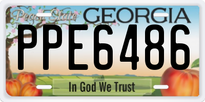 GA license plate PPE6486