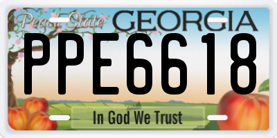 GA license plate PPE6618
