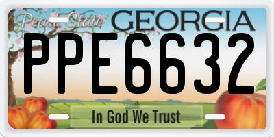 GA license plate PPE6632