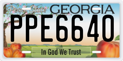 GA license plate PPE6640