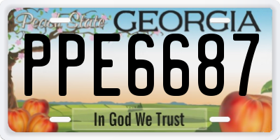 GA license plate PPE6687