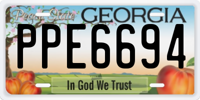 GA license plate PPE6694