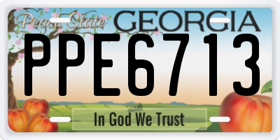 GA license plate PPE6713