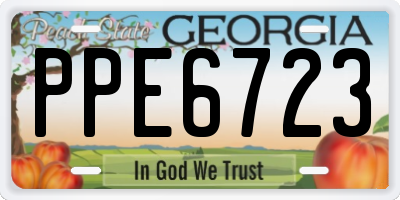 GA license plate PPE6723