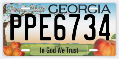 GA license plate PPE6734