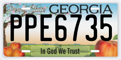 GA license plate PPE6735