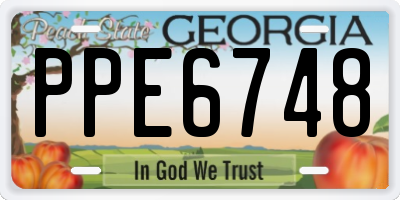 GA license plate PPE6748