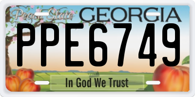 GA license plate PPE6749
