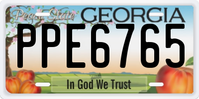 GA license plate PPE6765