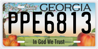 GA license plate PPE6813