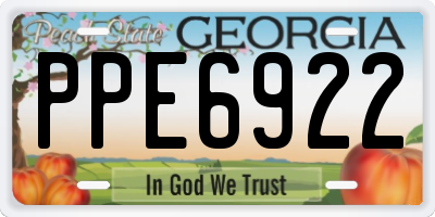 GA license plate PPE6922
