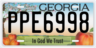 GA license plate PPE6998
