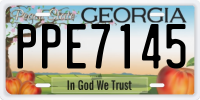 GA license plate PPE7145