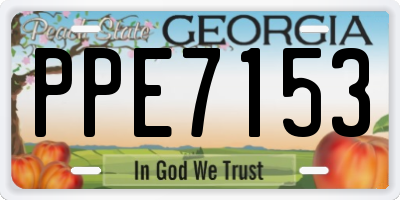 GA license plate PPE7153