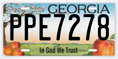 GA license plate PPE7278