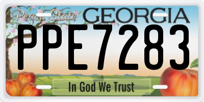 GA license plate PPE7283