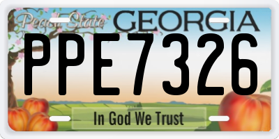 GA license plate PPE7326