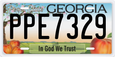 GA license plate PPE7329
