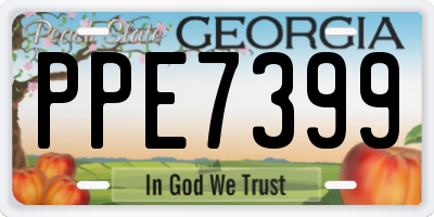 GA license plate PPE7399