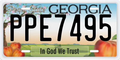 GA license plate PPE7495