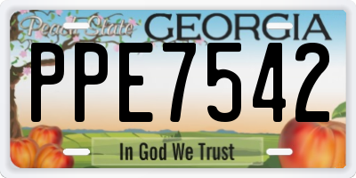 GA license plate PPE7542