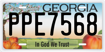 GA license plate PPE7568