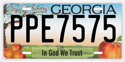 GA license plate PPE7575