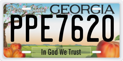 GA license plate PPE7620