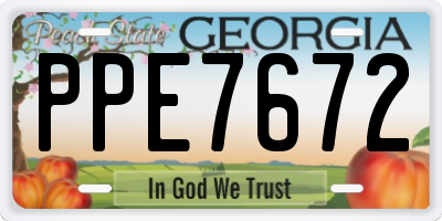 GA license plate PPE7672
