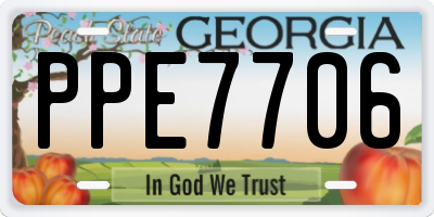 GA license plate PPE7706