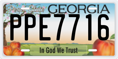 GA license plate PPE7716