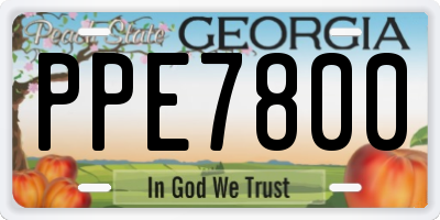 GA license plate PPE7800