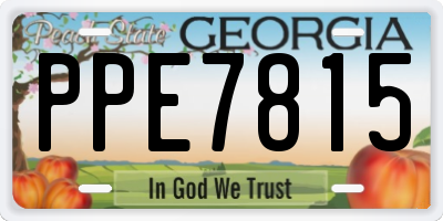 GA license plate PPE7815