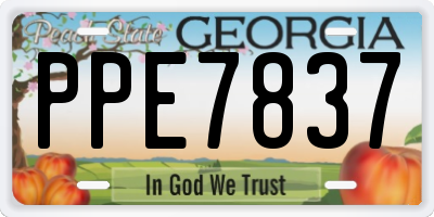 GA license plate PPE7837
