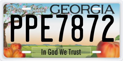 GA license plate PPE7872