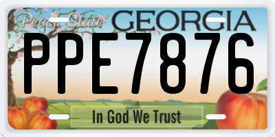 GA license plate PPE7876
