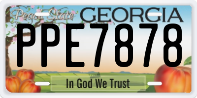 GA license plate PPE7878