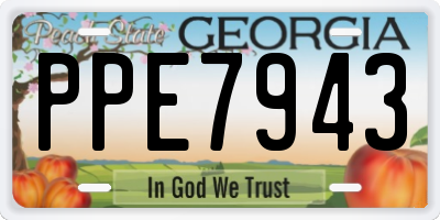 GA license plate PPE7943