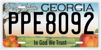GA license plate PPE8092