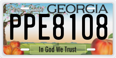 GA license plate PPE8108