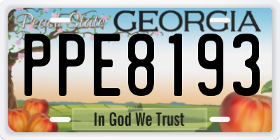 GA license plate PPE8193