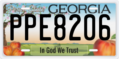 GA license plate PPE8206