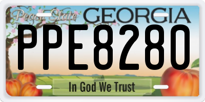 GA license plate PPE8280